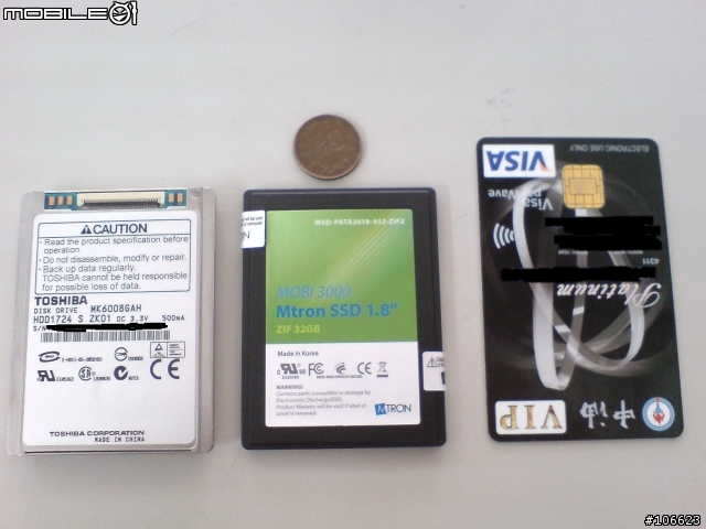 TX56裝上Mtron MOBI 3000 1.8吋ZIF2 32GB SSD 與 atheros 5008網卡