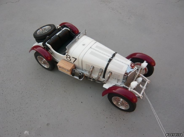 模型車收藏分享[004-CMC-M055, 1/18, Mercedes-Benz SSKL, Mille Miglia, 1931（白象）]