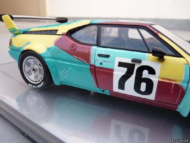 模型車收藏分享[022-Minichamps代工, 1/18, BMW M1 Art Car, painted by Andy Warhol , 1979]