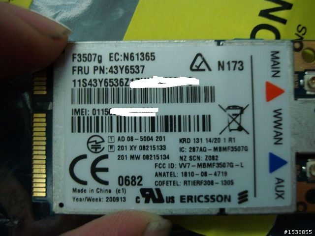 [分享]X200加裝f3507g（台灣大哥大可用）