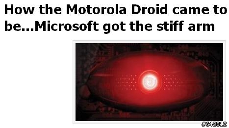 Moto Droid也將是全球首部搭載Windows mobile 7的手機??