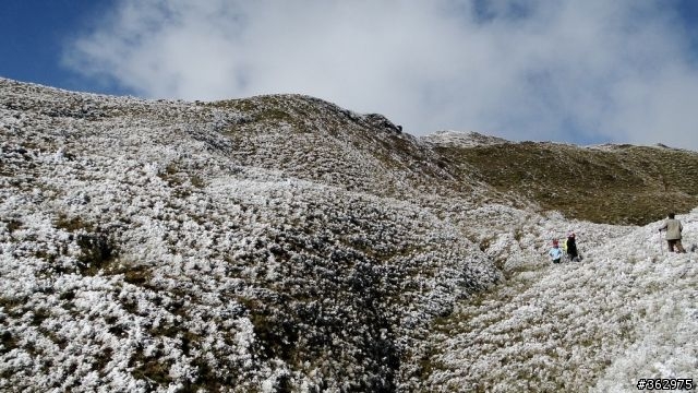 SONY HX1 合歡雪景，零下3度，電池拍到石門山北峰頂就沒電了，是否與氣溫有關呢？