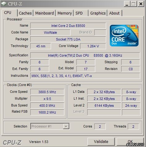 2009年12月20日CPU-Z 1.53 發布