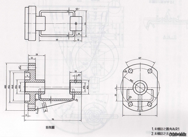【急】求助高手教學幫忙   三視圖轉換成SolidWorks2008立體圖...