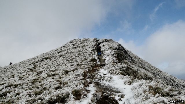 SONY HX1 合歡雪景，零下3度，電池拍到石門山北峰頂就沒電了，是否與氣溫有關呢？