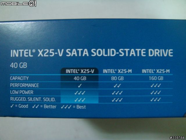 {開箱兼簡測}Intel x25-v 40g SSD在Intel ICH10R上的表現