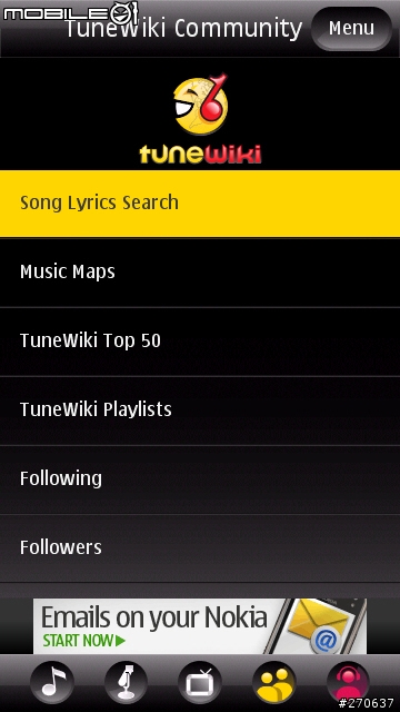 【補分享】Android音樂類最佳程式Tunewiki for S60 v5 補上介紹圖