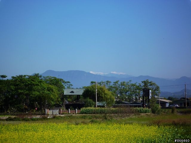 從台南高鐵騎回官田，居然可以看到玉山群峰，真是感動!