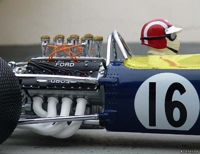 模型車收藏分享[024-Exoto, 1/18, Lotus-Ford Type 49, GP of Spain, Jo Siffert, 1968]