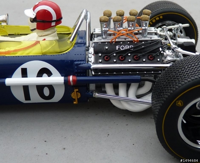 模型車收藏分享[024-Exoto, 1/18, Lotus-Ford Type 49, GP of Spain, Jo Siffert, 1968]