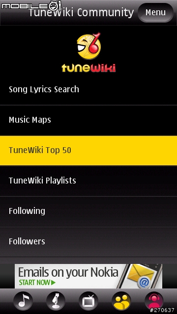 【補分享】Android音樂類最佳程式Tunewiki for S60 v5 補上介紹圖