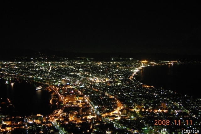 Nikon P4 拍的函館夜景