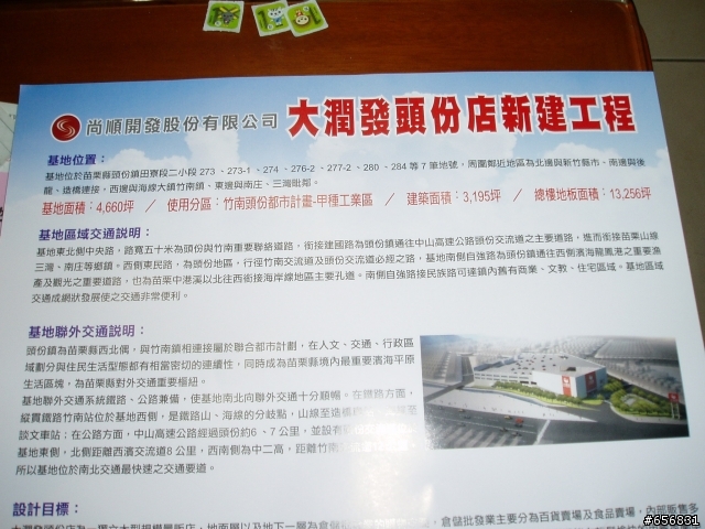 大潤發頭份店1/3動工.相片為證