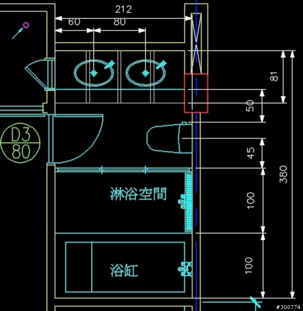 請幫忙看一下主臥的浴室規劃