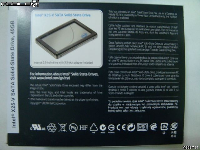 {開箱兼簡測}Intel x25-v 40g SSD在Intel ICH10R上的表現