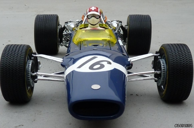 模型車收藏分享[024-Exoto, 1/18, Lotus-Ford Type 49, GP of Spain, Jo Siffert, 1968]