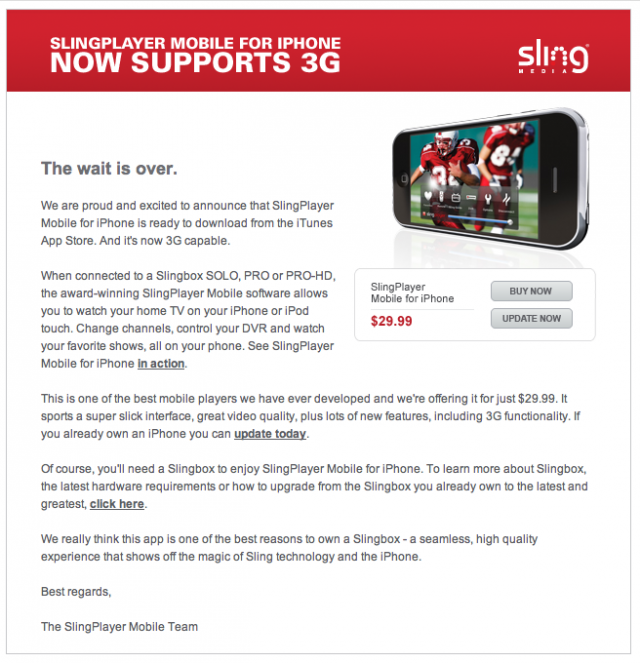 SlingPlayer- 3G streaming enabled