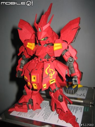 (紙模型)4/5更新浮遊砲    喜氣洋洋的沙薩比 SD Sazabi Ver.OP (PaperCraft)