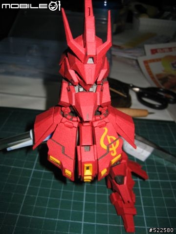 (紙模型)4/5更新浮遊砲    喜氣洋洋的沙薩比 SD Sazabi Ver.OP (PaperCraft)