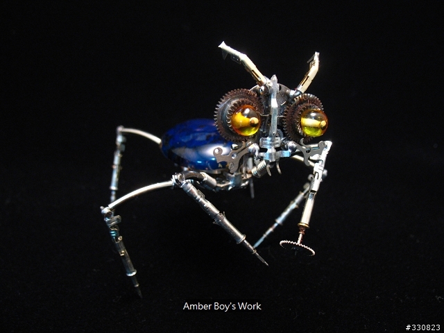 Amber Boy結合電子,鐘錶零件琥珀的個人創作