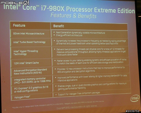[採訪]英特爾新款32奈米、最高階之桌上型處理器Core i7-980X極致版正式上市