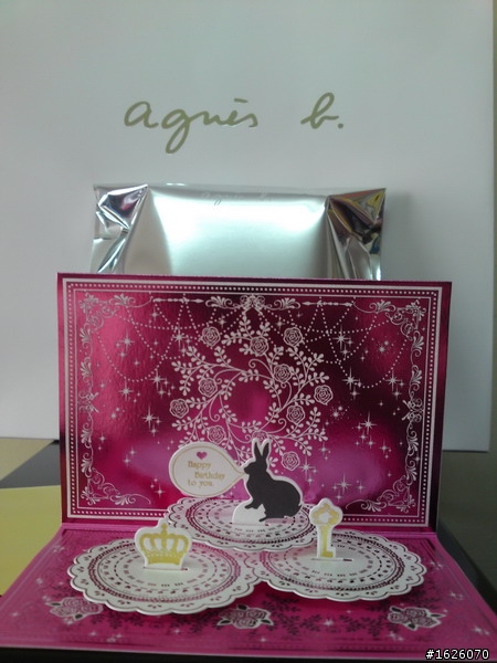 [甜蜜開箱]agnes b 新春款閃亮小桃紅鑰匙包