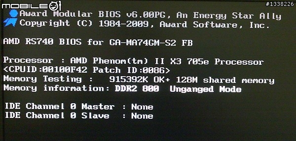 [開箱]技嘉MA74GM-S2與肥嫩 II X3 705e的成功開核初體驗