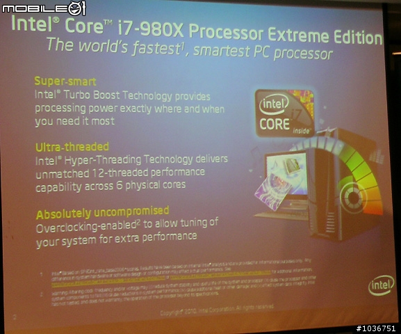 [採訪]英特爾新款32奈米、最高階之桌上型處理器Core i7-980X極致版正式上市