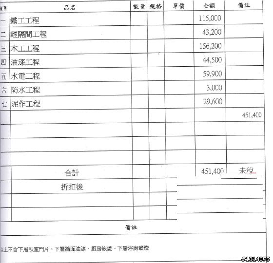 小弟目前購入一挑高房型!想請板上大大幫忙核示一下此夾層報價是否合理!