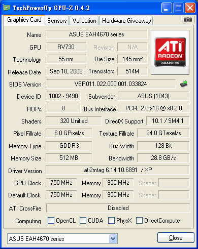 [純開箱]ASUS EAH4670/DI/512MD3/A