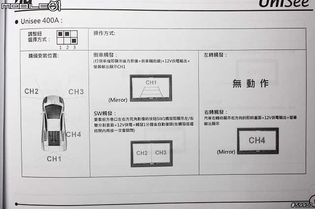 [也是遲到的分享]車用多鏡頭側視輔助系統 - Unisee 400B