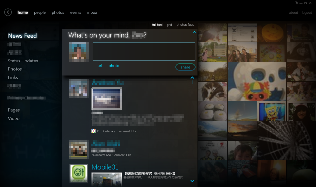 [分享] 不用普通瀏覽器上非死不可! Zune 風格的 Facebook 客戶端~ (終於, 已完成!)