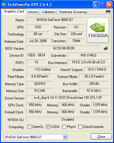 [請教]新買的MSI 9800GT沒辦法放高清影片,4670卻可以