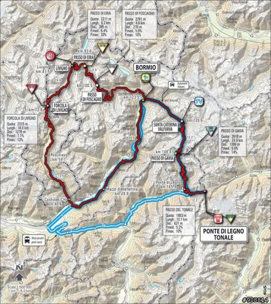 2010環義大賽第20站，Bormio - Passa del Tonale，全程178公里