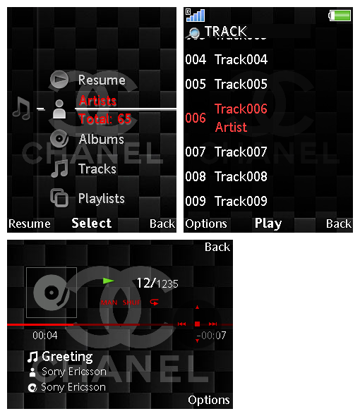 [240X320]Time By Chanel（J12）含媒體介面