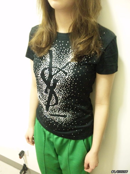 (分享)YSL  SWAROVSKI 水鑽 LOGO  短T
