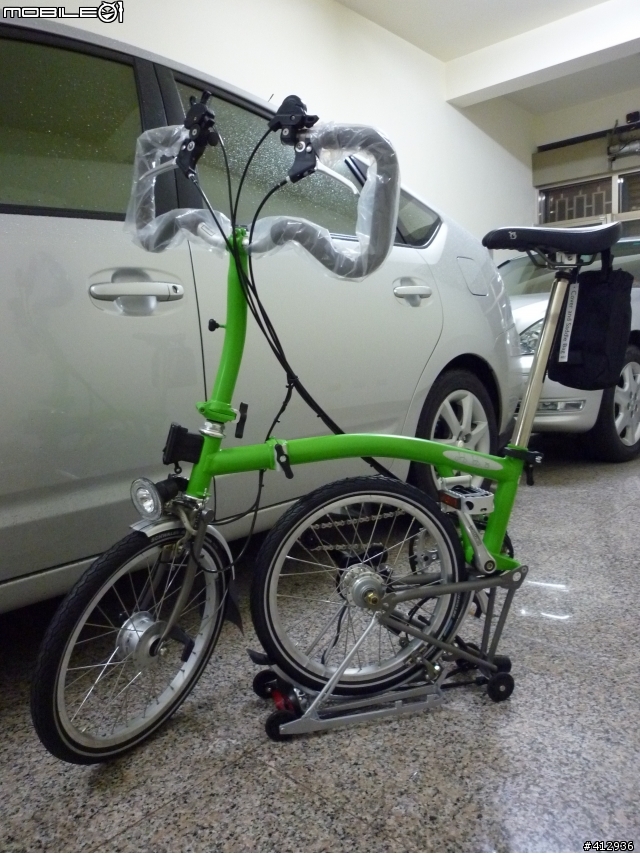 [開箱] BROMPTON Titanium 2010年式 蘋果綠 客製P把鈦布! 鈦布vs鈦鳥大比拼~