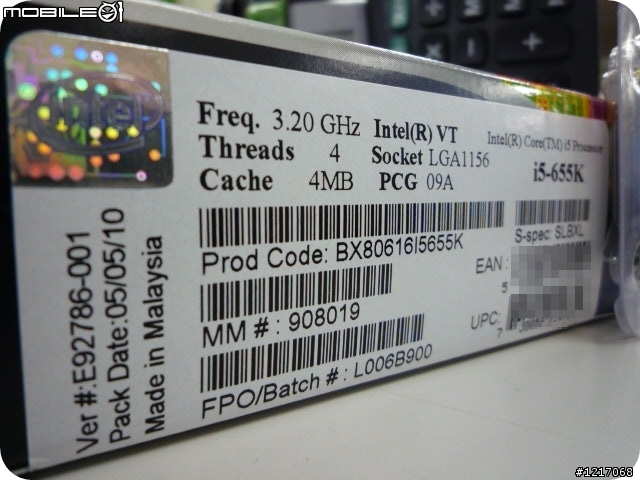 [愛地球]  超很快也超省電的Intel I5-655k 高效能環保CPU {超頻後低於100瓦!!}