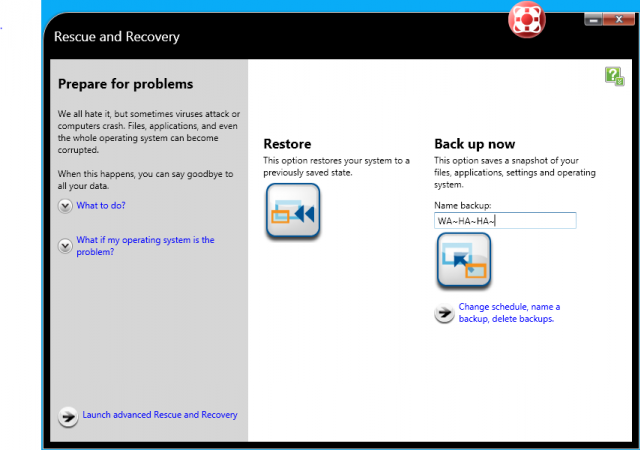 ThinkVantage-Rescue and Recovery 導覽 (ThinkPad備份還原懶人包)---更新到"簡易版RnR"