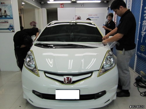 Honjyo taiwan日本專業級汽車美容內湖總公司HONDA FIT GLASS NEO COAT分享文