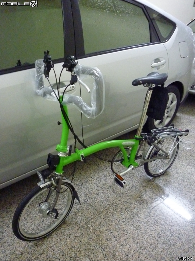 [開箱] BROMPTON Titanium 2010年式 蘋果綠 客製P把鈦布! 鈦布vs鈦鳥大比拼~