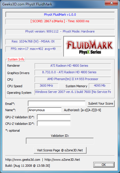 效能測試~ATI 4870在Pci-e 2.0 x16 V.S Pci-e 2.0 x8之3DMark Vantage P模式&同場加映 A+N