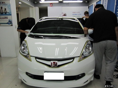 Honjyo taiwan日本專業級汽車美容內湖總公司HONDA FIT GLASS NEO COAT分享文
