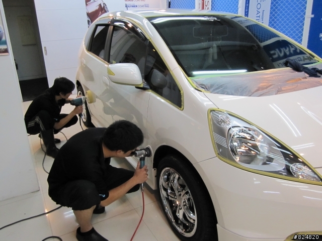 Honjyo taiwan日本專業級汽車美容內湖總公司HONDA FIT GLASS NEO COAT分享文