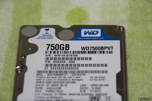[龍]藍標 2.5吋  750G! WD7500BPVT簡單測試~