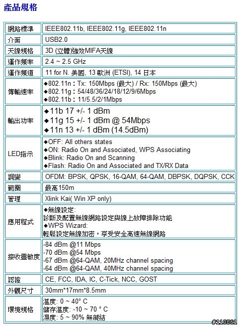 一頭身的USB無線網卡-ASUS USB-N10
