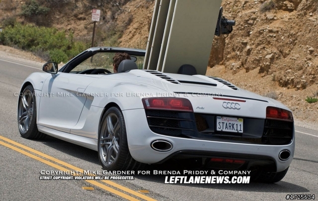 Audi R8 Spider - senza camuffature sul set di Iron Man II