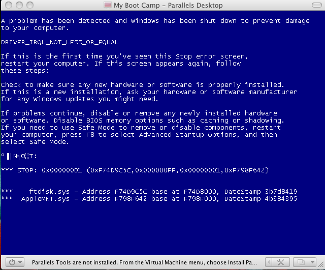 Parallels Desktop裝了之後出現這個畫面