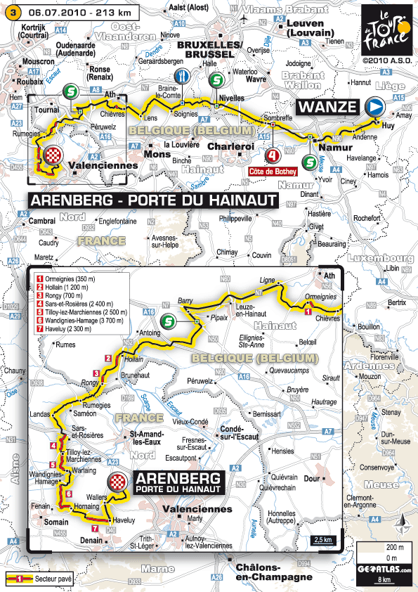 2010環法大賽 第三站, Wanze - Arenberg Porte du Hainaut, 213Km