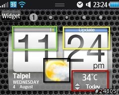 [S8500 Bada 專用Widget] 翻頁數字時鐘與天氣